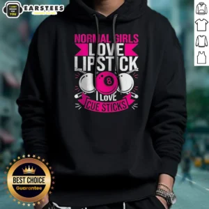 Pretty Billiards Player Pool 8 Ball Normal Girls Love Lipstick I Love Cue Sticks Hoodie