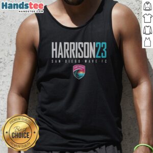 Official San Diego Wave FC Harrison 23 San Diego Wave FC Soccer Team Tank Top featuring team colors and logo