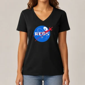 Pretty Red 5 NASA Parody Logo V-Neck Shirt