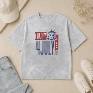 Premium Happy 4 July Statue Of Liberty United State Washed T-Shirt