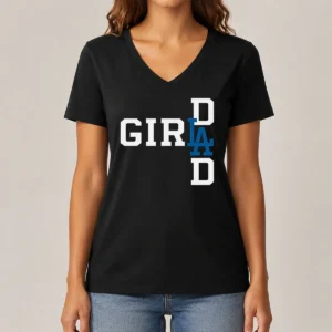 Hot Los Angeles Dodgers LA Girl Dad V-Neck Shirt