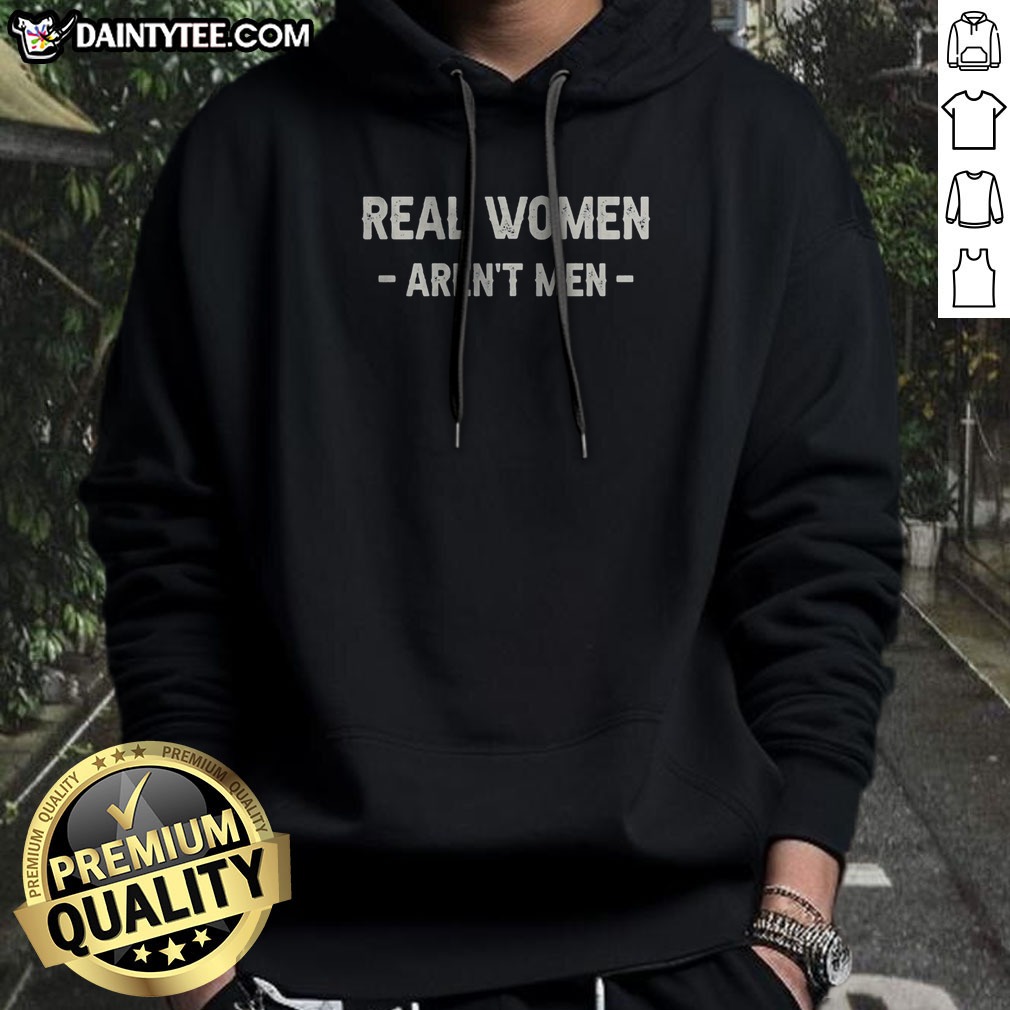 real-aren-t-men-hoodie Real Aren'T Men Hoodie in dark gray with bold white text on front, displayed on a flat lay background