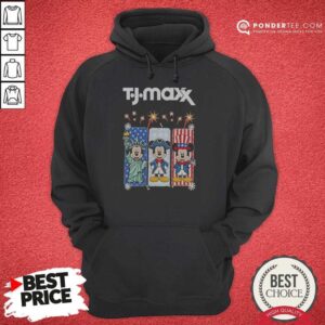 Original TJ Maxx Mickey Mouse Disney USA Patriotic Celebration hoodie optimized image showing front design on a comfortable pullover hoodie