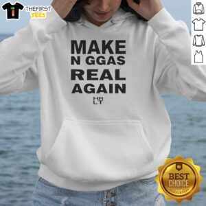 Pretty Make Nggas Real Again HRLT Logo Hoodie featuring a stylish design and vibrant colors, perfect for casual wear.