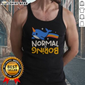 Nice Normal Is Boring Narwhal Tank Top featuring a playful narwhal graphic for fun summer wear