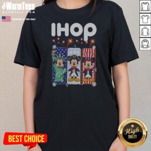 Ihop Mickey Mouse Statue Of Liberty Patriot Independence Day ladies tee on ladies tee