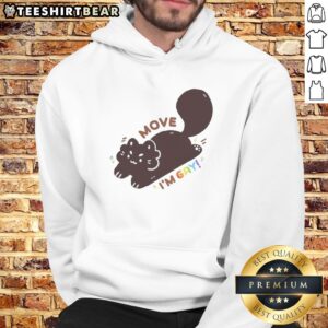 Funny Move I'M Gay Black Cat LGBTQ Pride Hoodie featuring a playful cat design and vibrant colors.