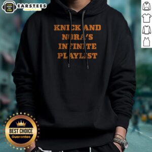 Original Knick And Nora'S Infinite Playlist hoodie in black, featuring a cozy pullover design with front pocket and drawstring hood