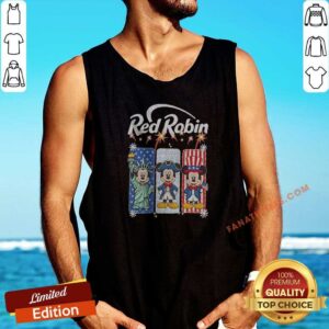 Funny Red Robin Mickey Mouse Statue Of Liberty USA Patriot tank top optimized for casual wear