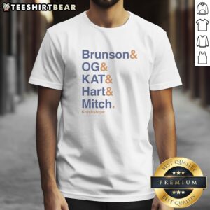 Nice The Lineup Knickstape Brunson And OG And KAT And Hart And Mitch Shirt featuring vibrant graphics and comfortable fit.