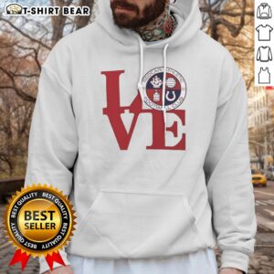 Nice Redcar Athletic Football Club Love Logo Emblem Football Sport Fan Soccer Club Hoodie displayed in a cozy setting.