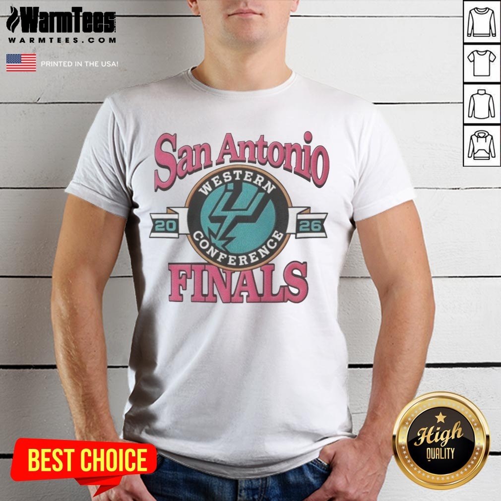san-antonio-spurs-western-conference-finals-2026-nba-graphic-shirt San Antonio Spurs Western Conference Finals 2026 NBA Graphic shirt featuring bold team colors and logo.