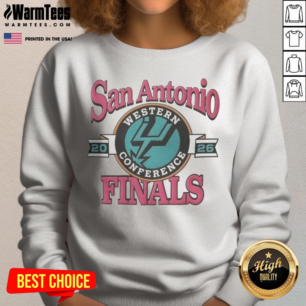 san-antonio-spurs-western-conference-finals-2026-nba-graphic-sweatshirt San Antonio Spurs Western Conference Finals 2026 NBA Graphic sweatshirt featuring bold team colors and logo