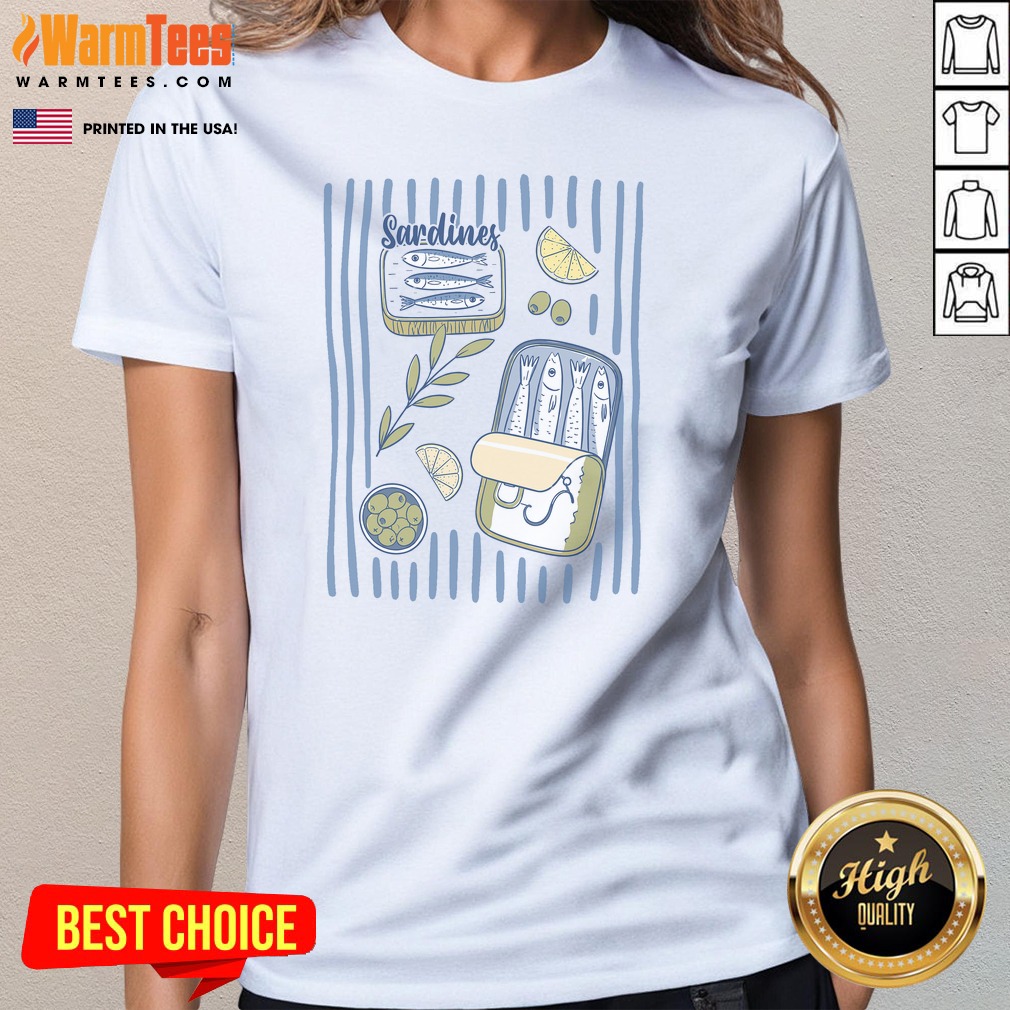 sardines-tin-coastal-mediterranean-seafood-ladies-tee Sardines Tin Coastal Mediterranean Seafood ladies tee featuring a vibrant seafood graphic