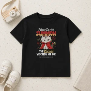 Funny Please Do Not Summon The Worse Version Of Me Cat Kids T-Shirt