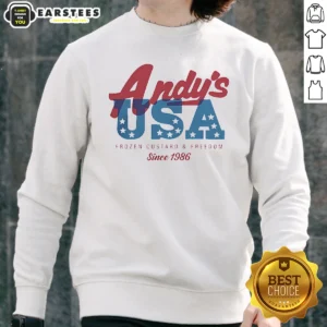 Pretty Andys USA Frozen Custard And Freedom Since 1986 Sweatshirt