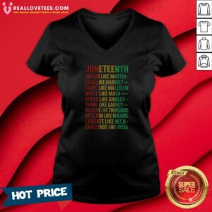 Official Juneteenth Dream Like Martin Lead Like Harriet V-Neck Shirt