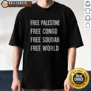 Hot Marc Cucurella Free Palestine Free Congo Free Soudan Free World Shirt displayed on a neutral background