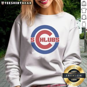 Nice Chicago Cubs Schlubs Parody Logo Sweatshirt in navy blue featuring a unique parody design