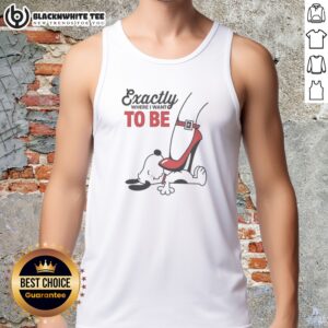 Pretty Cartoon Dog Red Heel Shoe Exactly To Be Where I Want To Be Tank Top featuring a playful cartoon design