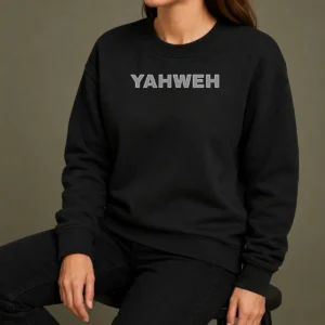 Original Yahweh Minimalist Logo Sweater in soft fabric with a clean, minimalist logo design on front