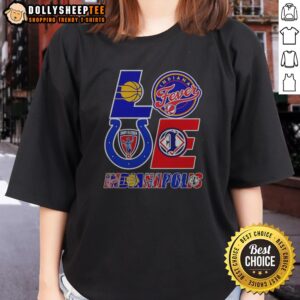 Good Indianapolis Sports Teams Love Logos Ladies Shirt featuring vibrant team logos in a comfortable fit.