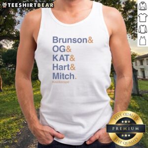 Nice The Lineup Knickstape Brunson And OG And KAT And Hart And Mitch Tank top, perfect for basketball fans