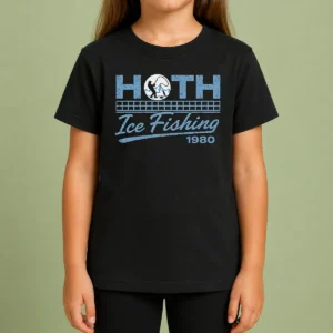 Original Old School Cold Wilderness ICE Fishing Kids T-Shirt