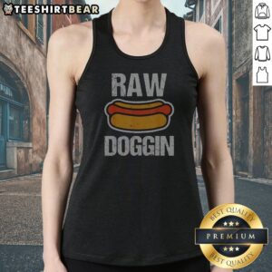 Original Raw Doggin Hot Dog Food Humor Funny Cooking Grill Chef Meal Eating Tank Top