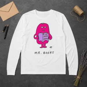 Top Mr Books The Paris Review Literary Reading Long Sleeve Shirt