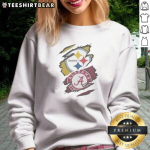 Original Pittsburgh Steelers Alabama Crimson Tide Dual Team Logo Design Sweatshirt in vibrant colors