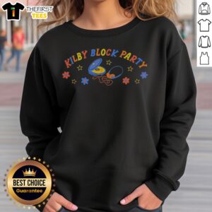 Official Compact Disc Player Headphones Audio Music Flowers Stars Kilby Block Party Sweatshirt featuring vibrant floral and star graphics.