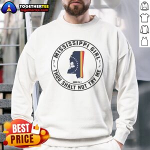 Funny Mississippi Girl Thou Shalt Not Try Me Mood 24 7 State Map Sweatshirt in a cozy setting