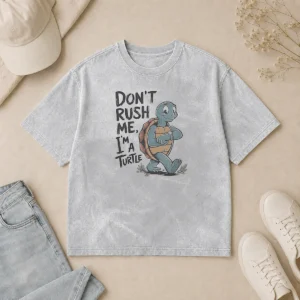Good Turtle Don'T Rush Me I'M A Turtle Walking With A Wristwatch Funny Animal Washed T-Shirt