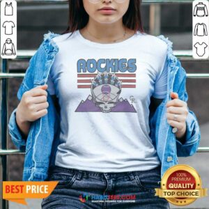 Premium MLB X Grateful Dead X Rockies Americana V Neck Shirt v neck optimized with classic Americana graphic