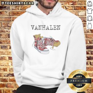 Premium Van Halen Right Here Right Now Tour Vintage Hoodie displayed in a cozy setting