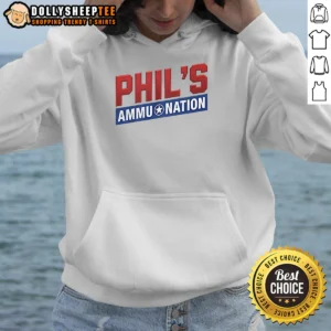 Hot Phils Ammu Nation Gta Vi Hoodie in black with front graphic print and adjustable drawstring hood