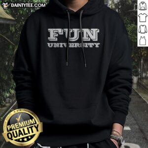 Top Fun University Collegiate Brand Logo Hoodie designed for comfort and style, perfect for campus life.