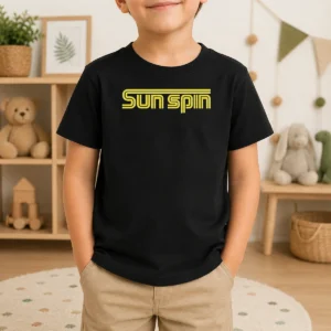 Funny Sun Spin Retro 70s Kids T-Shirt