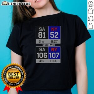 Pretty New York Knick Comeback Ladies Shirt featuring a vibrant team-inspired design on a comfortable women's fitted tee