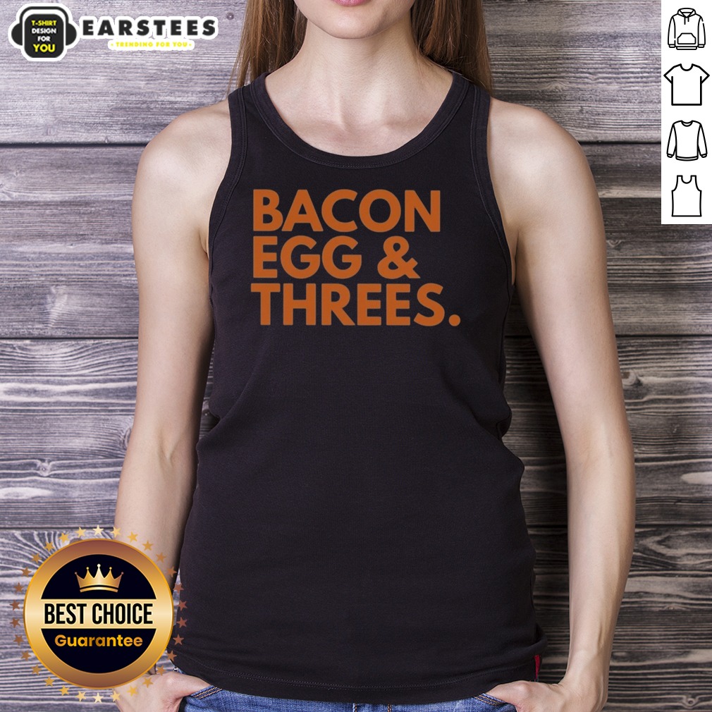 top-bacon-egg-threes-tank-top Top Bacon Egg Threes tank top featuring a fun food-themed graphic design