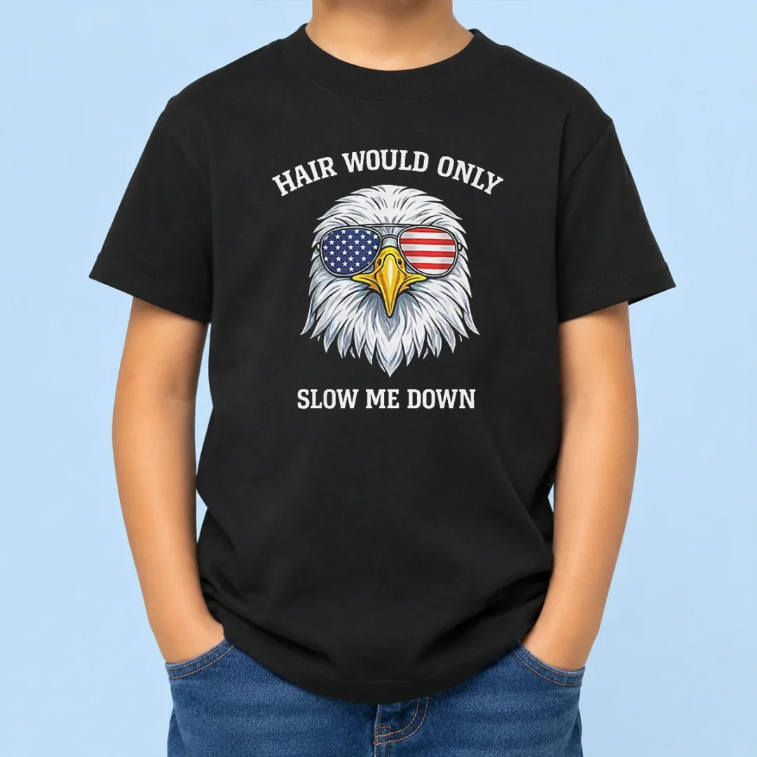 top-bald-eagle-hair-would-only-slow-me-down-4th-of-july-2026-kids-t-shirt Top Bald Eagle Hair Would Only Slow Me Down 4th Of July 2026 Kids T-Shirt