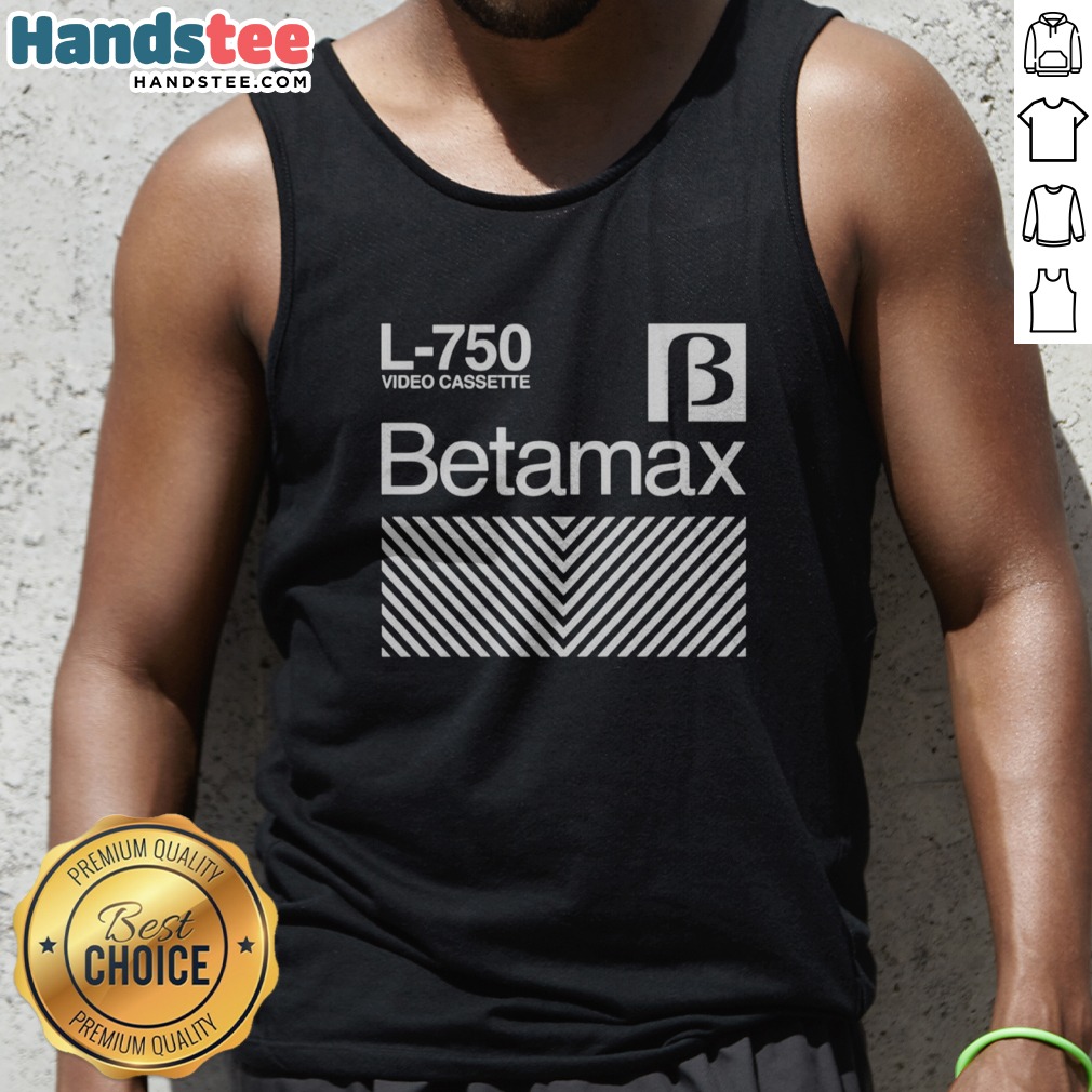 top-betamax-l-750-video-cassette-tank-top Top Betamax L 750 Video Cassette Tank Top featuring a retro design for nostalgic vibes.