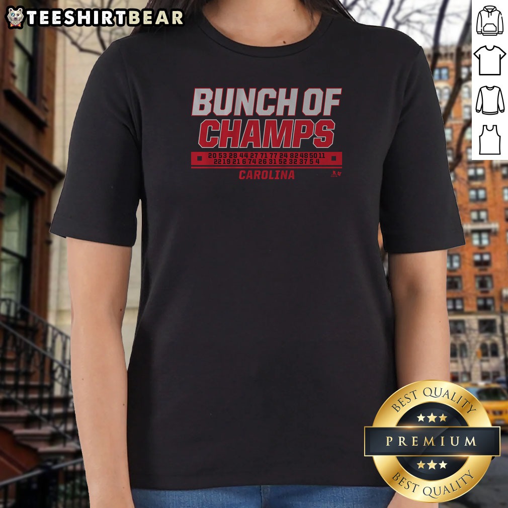 top-carolina-hockey-bunch-of-champs-ladies-shirt Top Carolina Hockey Bunch Of Champs Ladies Shirt featuring bold text and hockey graphic on a comfortable women's tee