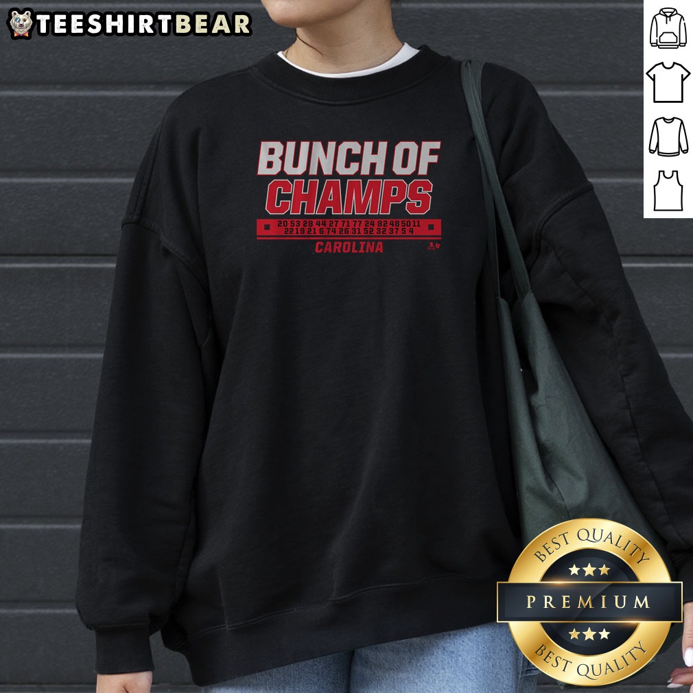 top-carolina-hockey-bunch-of-champs-sweatshirt Top Carolina Hockey Bunch Of Champs Sweatshirt featuring bold championship text on cozy crewneck fabric