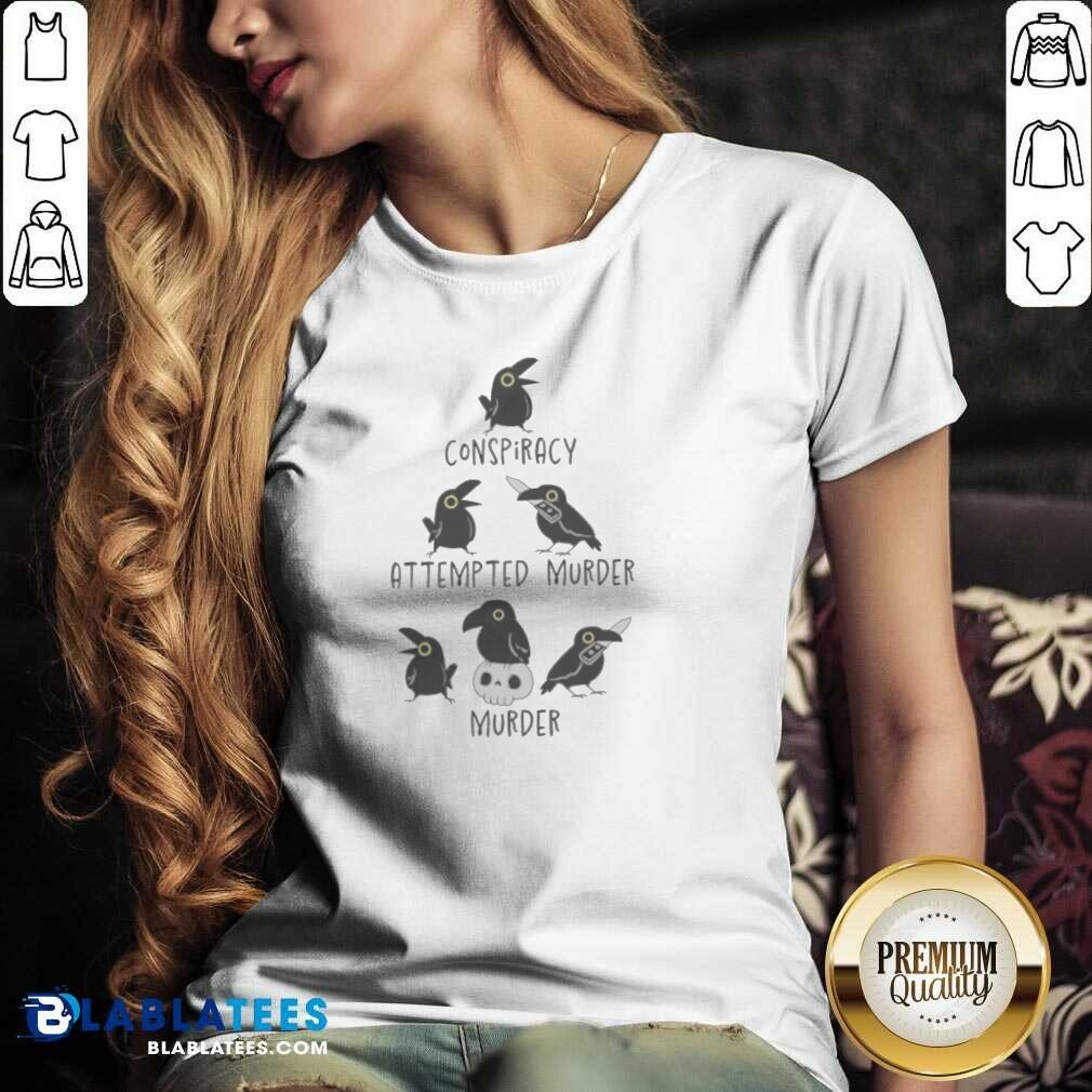 top-crows-conspiracy-attempted-murder-murder-skull-humor-bird-lover-funny-v-neck-shirt-v-neck-optimized Top Crows Conspiracy Attempted Murder Murder Skull Humor Bird Lover Funny V-Neck Shirt