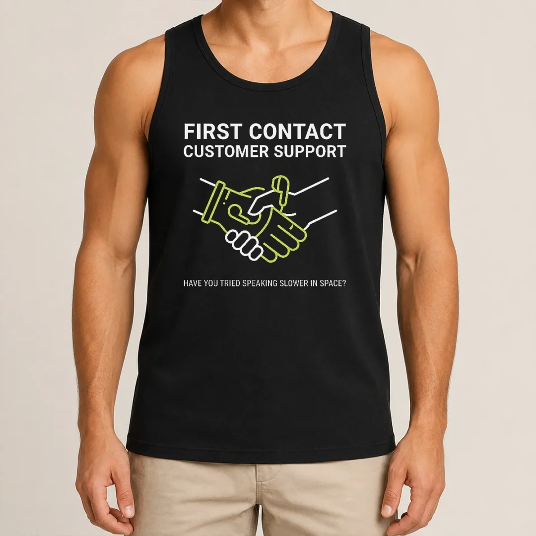Top First Contact Alien Customer Support Tank Top Top First Contact Alien Customer Support Tank Top