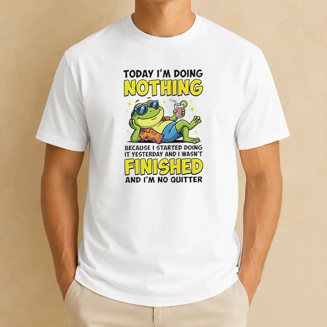 top-frog-today-i-m-doing-nothing-because-i-started-doing-it-yesterday-and-i-wasn-t-finis-t-shirt-2 Top Frog Today I'M Doing Nothing Because I Started Doing It Yesterday And I Wasn'T Finis