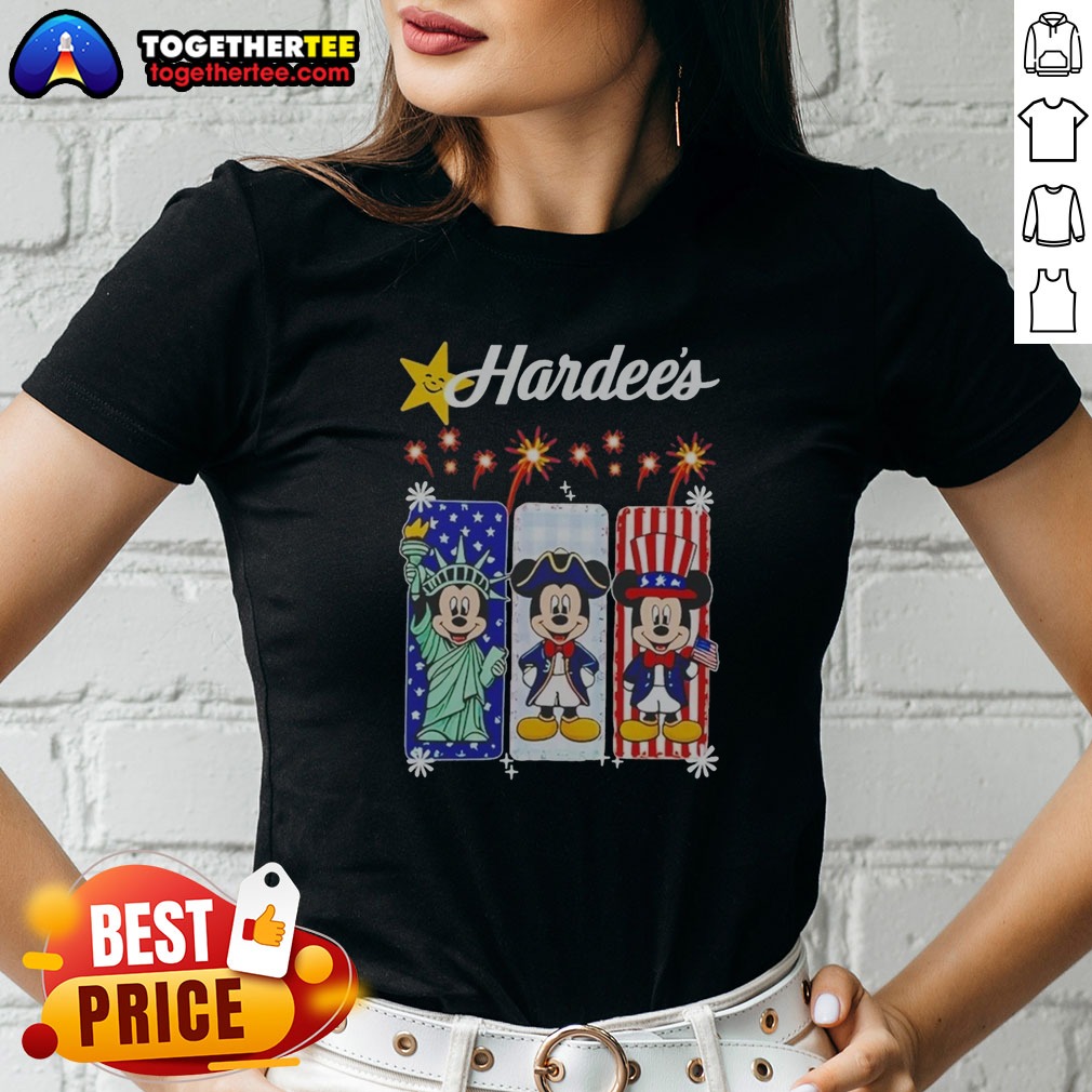 Top Hardee S Mickey Mouse Statue Of Liberty Patriot Uncle Sam USA Ladies Shirt Top Hardee S Mickey Mouse Statue Of Liberty Patriot Uncle Sam USA Ladies shirt featuring patriotic graphic print