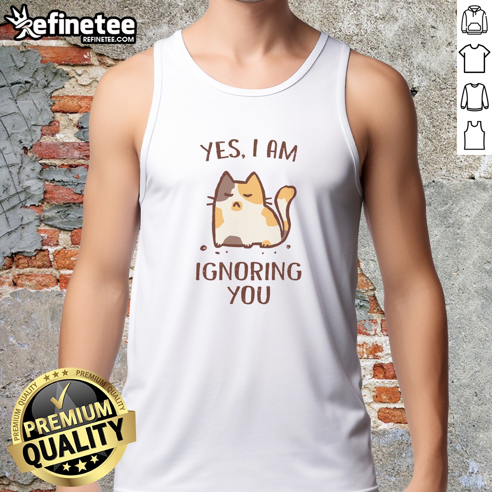 top-i-am-ignoring-you-tank-top Top I Am Ignoring You tank top in black, casual sleeveless shirt with bold white text design